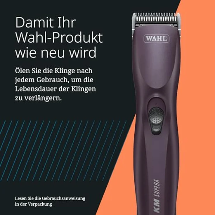 Wahl KM Supera Hundehaarschneider, professioneller Haarschneider mit 2 Geschwindigkeitsfunktionen und austauschbaren Batterien – Bild 8