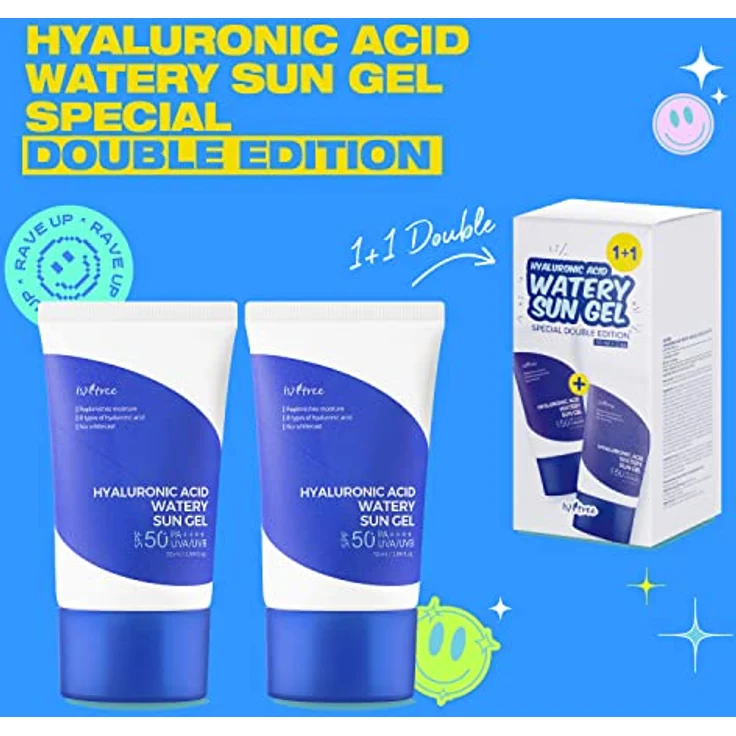 ISNTREE Hyaluronic Acid Watery Sun Gel SPF 50+ PA++++, Sonnengel mit hoher Sonnenschutzwirkung, 50 ml – Bild 2