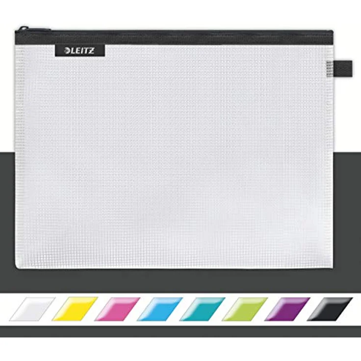 Leitz WOW Reise Zip-Beutel, durchsichtig, Ideal zur Organisation auf Reisen und im Handgepäck, Kosmetiktasche, Groß, 30 x 23 cm, Schwarz, 40260095 – Bild 1