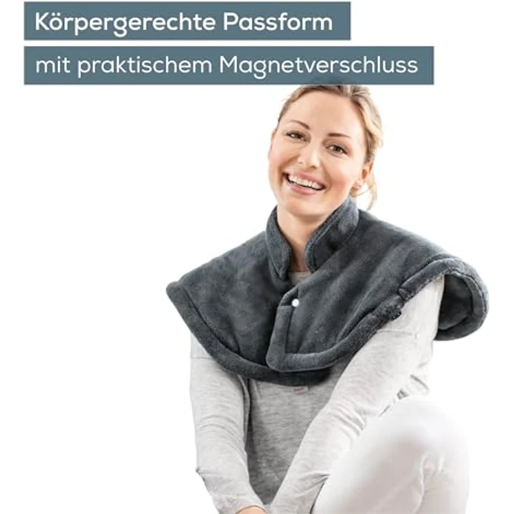 Beurer HK 66 Cosy Heizkissen, elektrisches Wärmekissen für Schultern und Nacken mit Magnetverschluss, 3 Temperaturstufen, Abschaltautomatik, waschbar, ergonomisch geformt – Bild 5