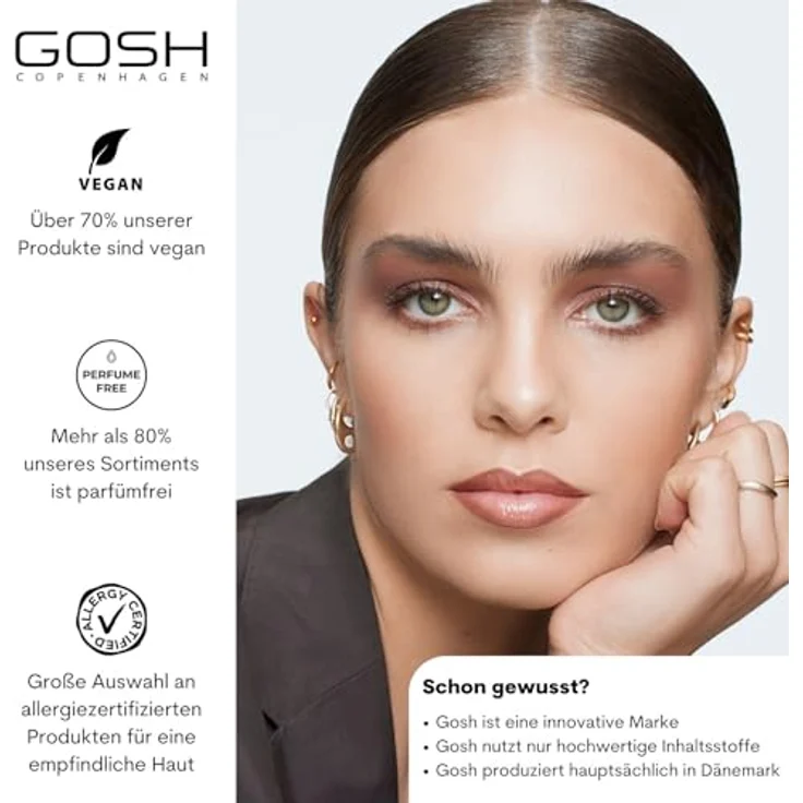 Gosh Blush Up Creme-Rouge Farbton 002 Rose, veganes Rouge mit Glitzereffekt, 14 ml – Bild 6