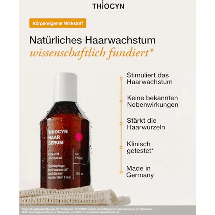 Thiocyn Haarserum gegen Haarausfall Frau 3 x 150 ml - Haarwachstum beschleunigen mit Thiocyanat, Biotin & Riboflavin - Spezialpflege bei Haarausfall* - Vegan – Bild 2