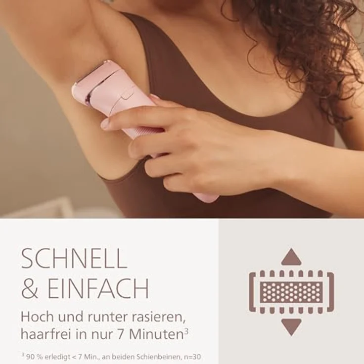 Philips Lady Shaver Series 8000 BRL129/00, Elektrorasierer mit flexiblem Kopf und LED-Licht, dermatologisch getestet für sanfte Rasur – Bild 6