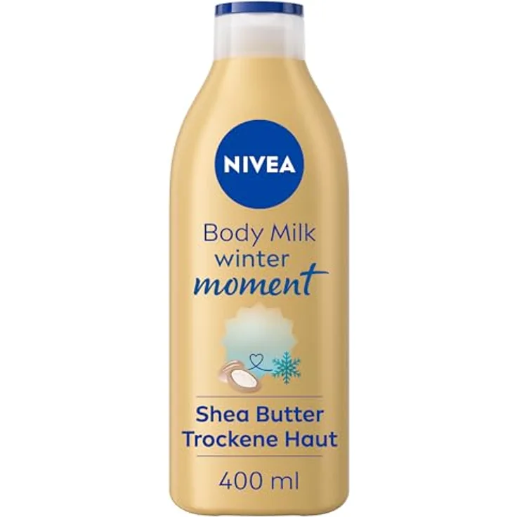 NIVEA Body Milk Winter Moment, Body Lotion mit Tiefenpflege Serum für 72h Feuchtigkeit, Sheabutter und einzigartigem Winterduft, 400 ml