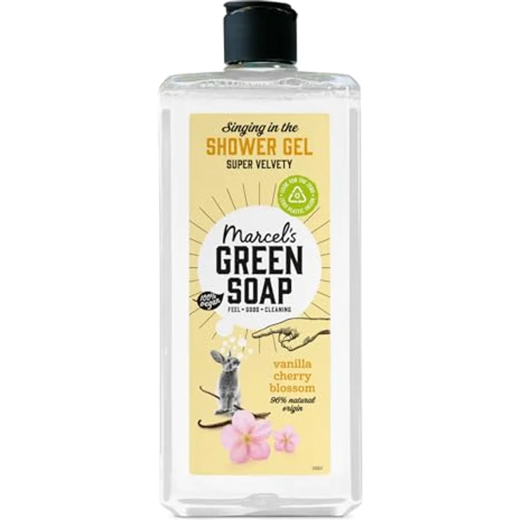 Marcel's Green Soap Duschgel Vanille & Kirschblüte, Mikroplastik-frei, 98% biologisch abbaubar, vegane Rezeptur in recycelter Plastikflasche – Bild 1