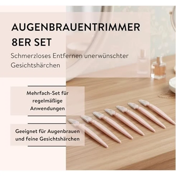 PARSA Beauty Gesichtshaarentferner Essential Trimmer 8er-Set, Präzisions-Rasierer für Augenbrauen & Dermaplaning – Bild 3