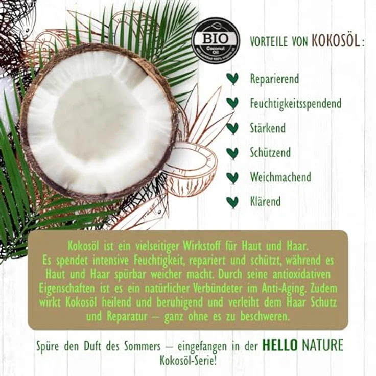 P-Beauty Naturkosmetik Conditioner, Haarspülung mit Kokosöl und Arganöl, silikonfrei, vegan, 300ml - für trockenes, geschädigtes Haar, Anti-Frizz und intensive Pflege – Bild 3