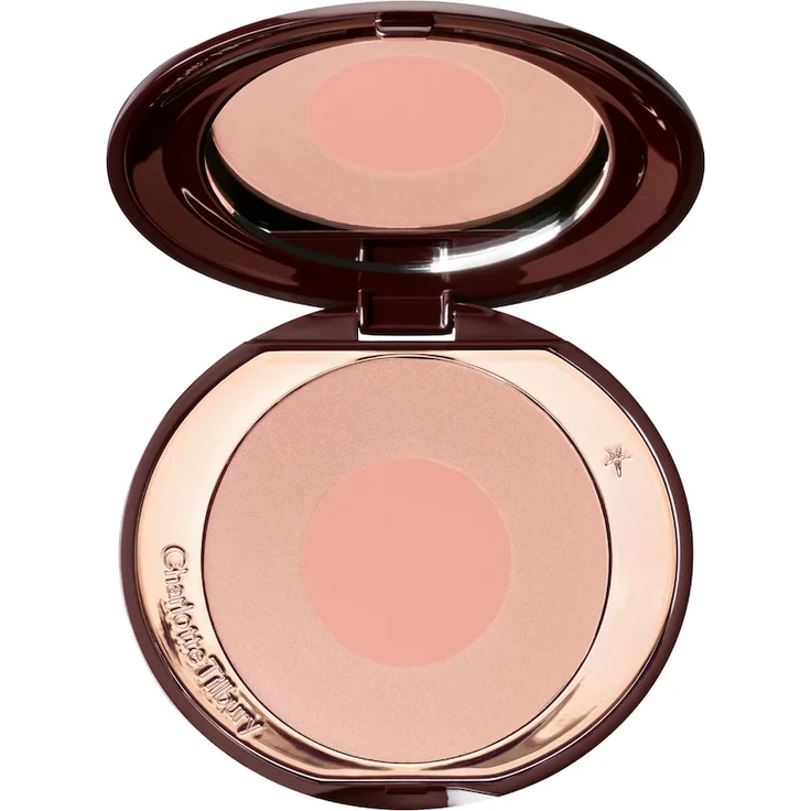 Charlotte Tilbury CHEEK TO CHIC Blush, 8 g, Farbe FIRST LOVE, leichtes und strahlendes Rouge mit mikrofeinen Perlen und Light-Flex-Technologie