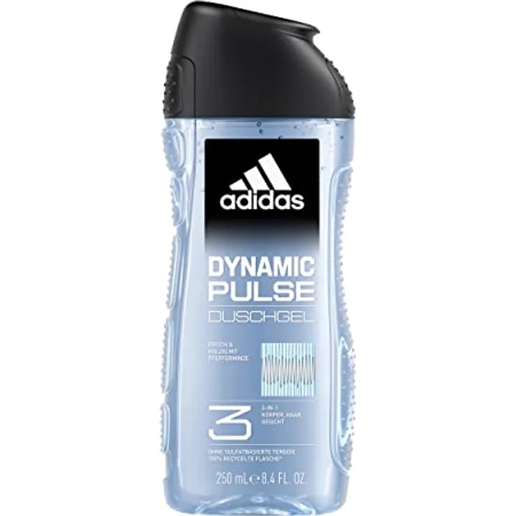 adidas 3in1 Dynamic Pulse Duschgel für ihn, mit holzig-frischem Duft, 250 ml