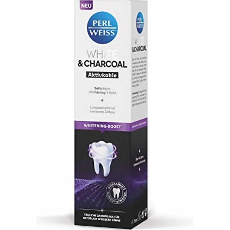 Perlweiss White & Charcoal Aktivkohle, 75ml – Bild 2