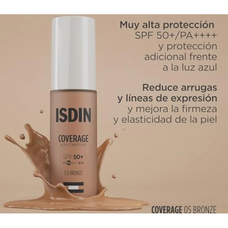 ISDIN Coverage 5, Foundation in Bronze, mit sehr hohem Schutz, LSF 50+, 30 g – Bild 2