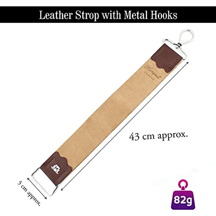 Haryali London Holzbox mit Rasierzubehör (Rasiermesser, Rasierpinsel, Abziehriemen, Schleifpaste) - Luxuriöses 5-teiliges Set, Palisanderholz – Bild 5