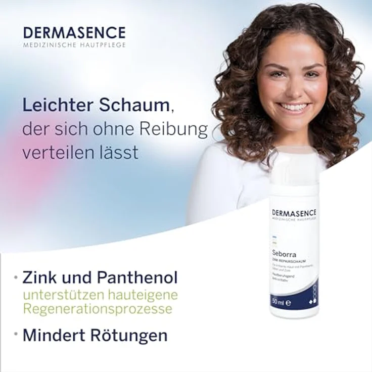 DERMASENCE Seborra Zink-Repairschaum, 50 ml - Beruhigender Schaum zur Akutpflege bei starken Reizungen und Entzündungen z.B bei Akne, nach ästhetischen Behandlungen - Regeneriert die Haut - mit Zink – Bild 4