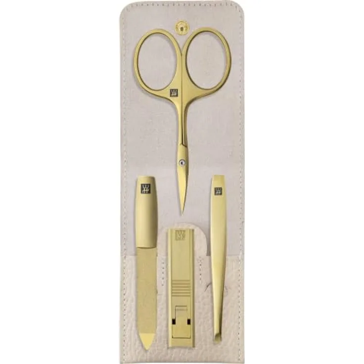 Zwilling Beauty Nagelknipser Maniküre Set 4tlg. im Echtleder-Etui, platzsparend und unisex