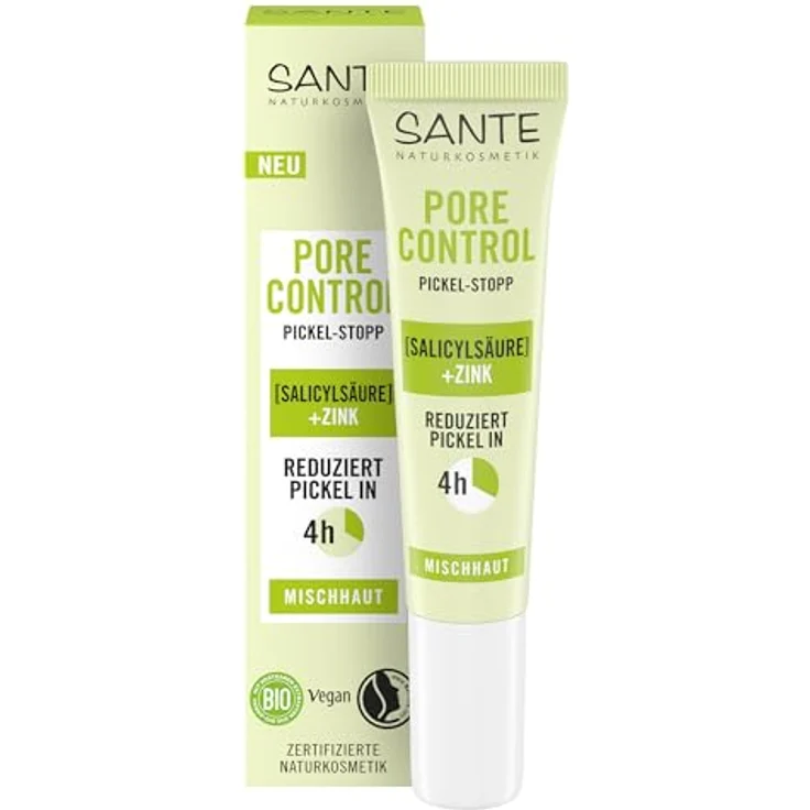 SANTE Pore Control Pickel Stopp, 15ml Soforthilfe gegen Pickel & Unreinheiten, mit Salicylsäure & Zink, vegan & dermatologisch getestet – Bild 1