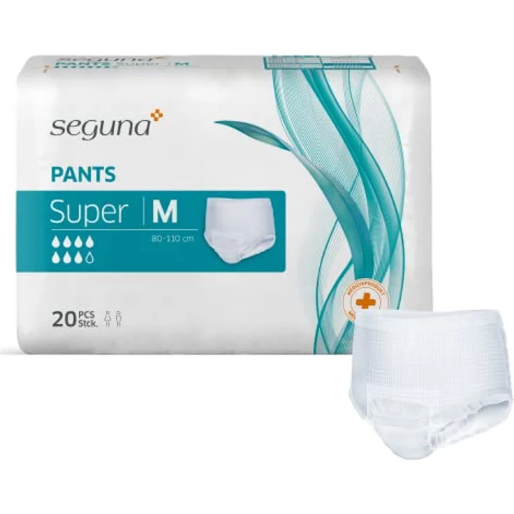 Seguna SEGUNA Pants Super, Inkontinenz Pants, Windelhosen für Erwachsene, Frauen, Männer, Inkontinenzhosen bei Blasenschwäche (M, Saugleistung 1.740 ml, 4 x 20 Stück) – Bild 1