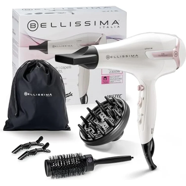 BELLISSIMA K9 2600 Light Haartrockner, 2300W Ionen-Technologie, schnell trocknend, inkl. Diffusor und Bürste – Bild 1