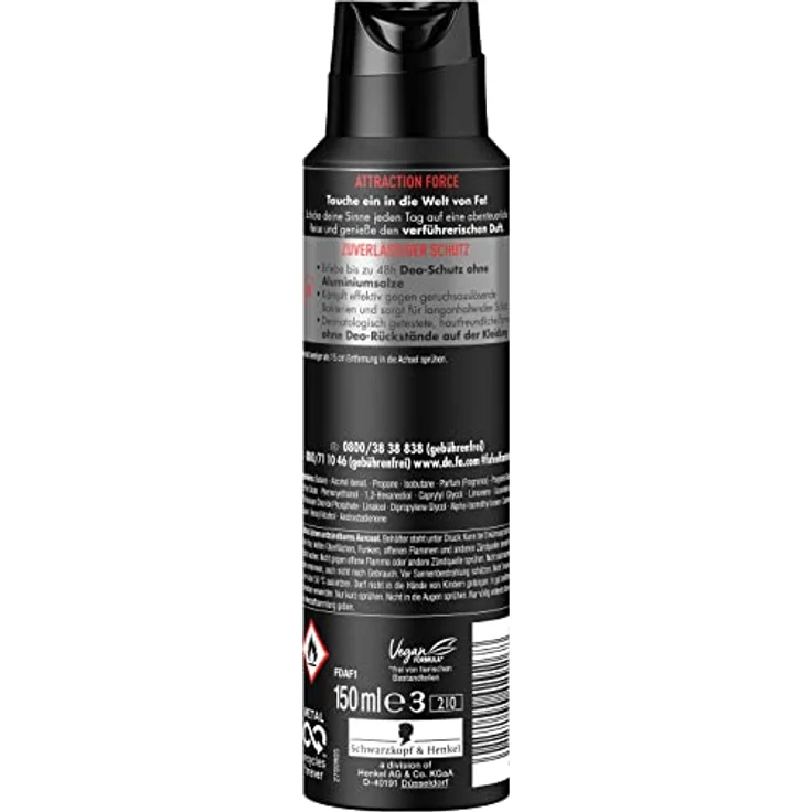 FA Men Deodorant & Bodyspray Attraction Force, 150ml – Bild 2