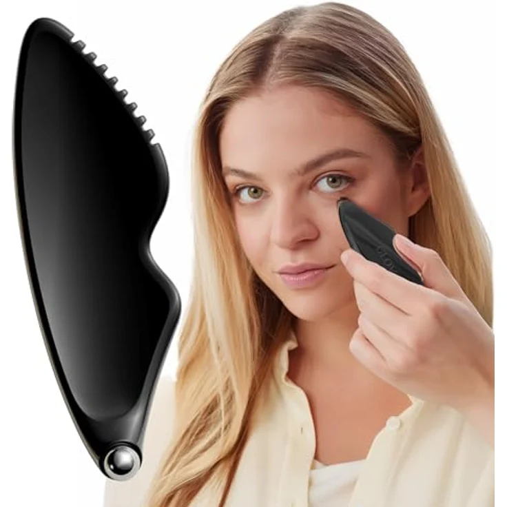 GLOV Face Trainer new generation, Gua Sha Gesicht Roll-On mit 6-seitiger Skulpturfläche und 360° kühlendem Augenroller aus hautfreundlicher Zinklegierung – Bild 1