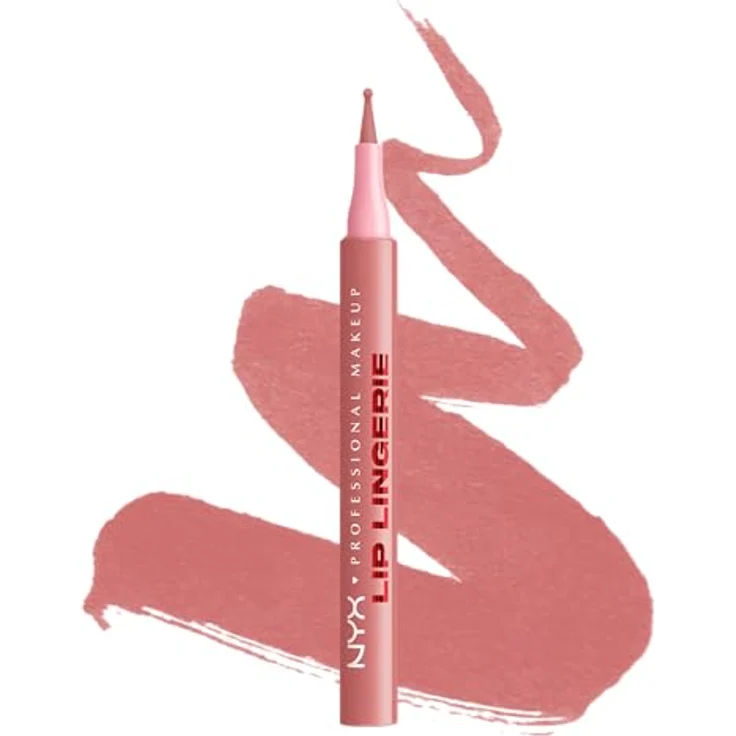 NYX Professional Makeup Lip Lingerie Lipliner Stain, wasserfester & wischfester Präzisions-Lipliner in der Farbe Cuff Me für langanhaltende Nude-Konturen – Bild 1