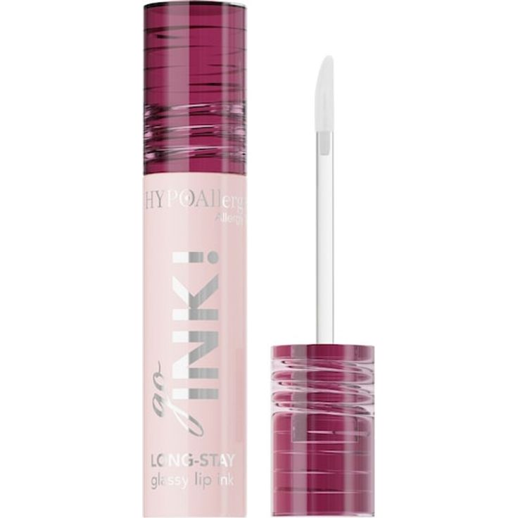 HYPOAllergenic GO INK! Long-Stay Glassy Lip Ink, 4,6 g, Vinylglanz, intensiv pigmentiert, 01 CHARMING