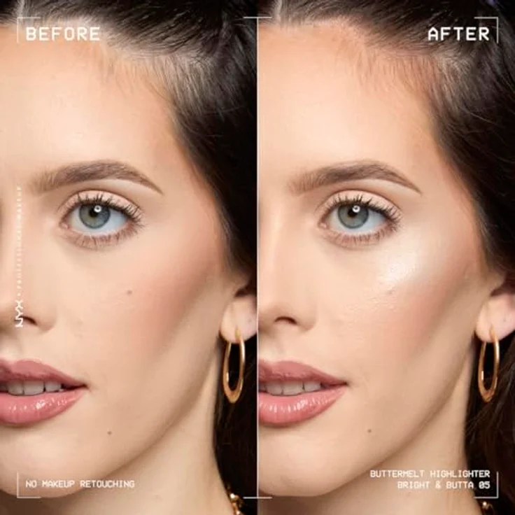 NYX Professional Makeup Buttermelt Highlighter, Butterweiche Textur mit Sheabutter, Mangobutter und Mandelbutter, Vegan, Farbe: Bright And Butta, 5 g – Bild 5
