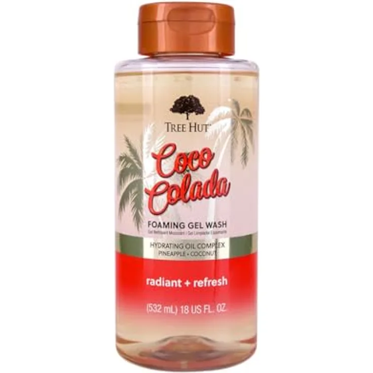 Tree Hut Coco Colada Foaming Gel Wash, schaumiges Duschgel 532 ml, feuchtigkeitsspendend mit Kokosnussöl und Sheabutter