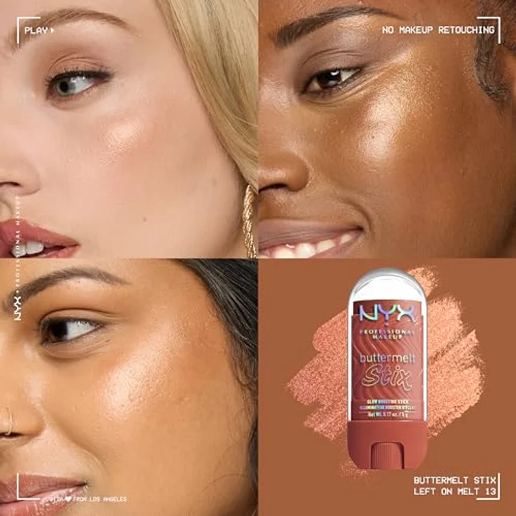 NYX PROFESSIONAL MAKEUP Buttermelt Stix Glow Boosting Highlighter, samtig-weicher Highlighter mit bis zu 8h Halt, 14 artistry shades – Bild 2