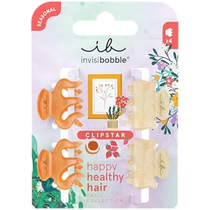 invisibobble Clipstar Oasis Petit Citrus, Haarspangen-Set für Damen, 4 Stück in leuchtendem Citrus-Farben – Bild 1