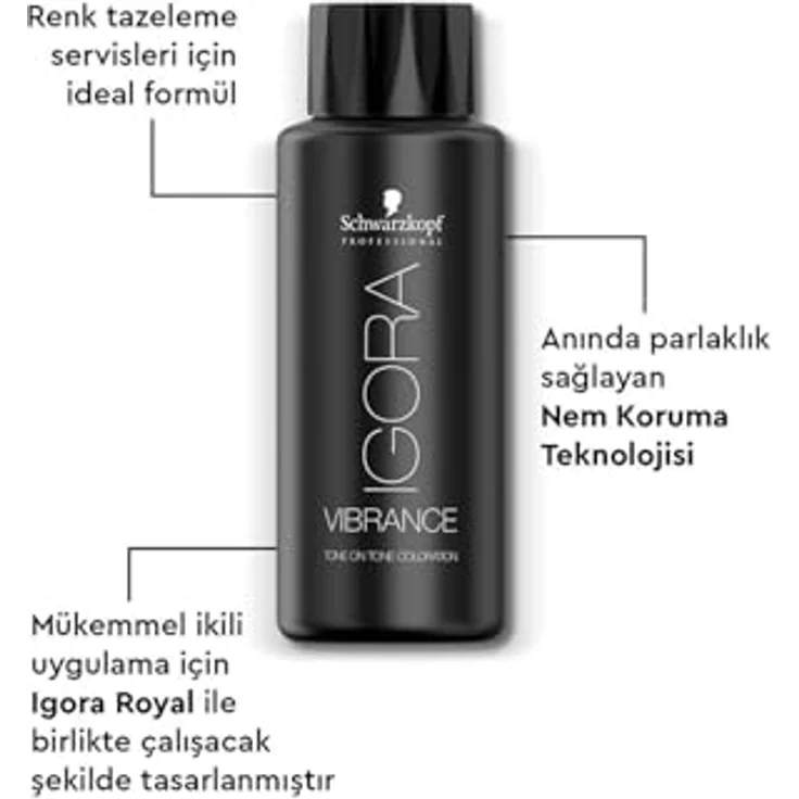 Schwarzkopf Professional IGORA Vibrance Intensivtönung, Farbton 9,5-1 Cendré Toner, 60 ml, permanente Haarfarbe mit langanhaltendem Glanz und Pflegewirkung – Bild 3