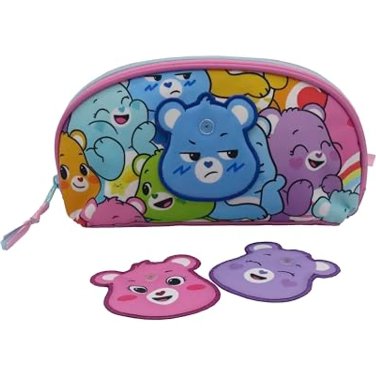 CYPBRANDS Care Bears Kulturbeutel, Halbmondform, 23 cm, Mehrfarbig mit süßen Bären und austauschbaren Patches – Bild 4