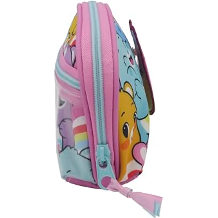 CYPBRANDS Care Bears Kulturbeutel, Halbmondform, 23 cm, Mehrfarbig mit süßen Bären und austauschbaren Patches – Bild 2