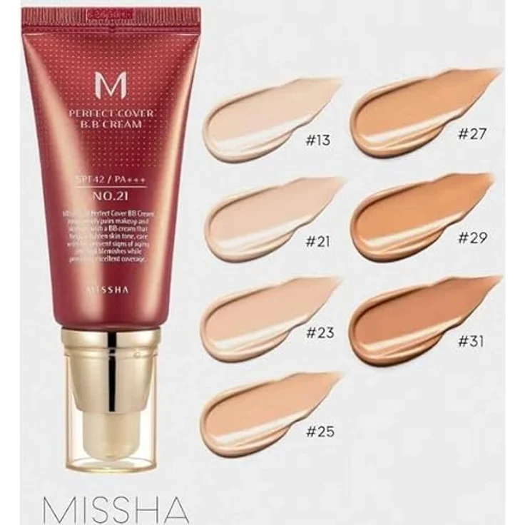 MISSHA M Perfect Cover BB Cream EX, 20 ml, Farbton Nr. 27, perfekte Abdeckung, Sonnenschutz LSF 42 PA+++, feuchtigkeitsspendende Formel für strahlende Haut – Bild 3