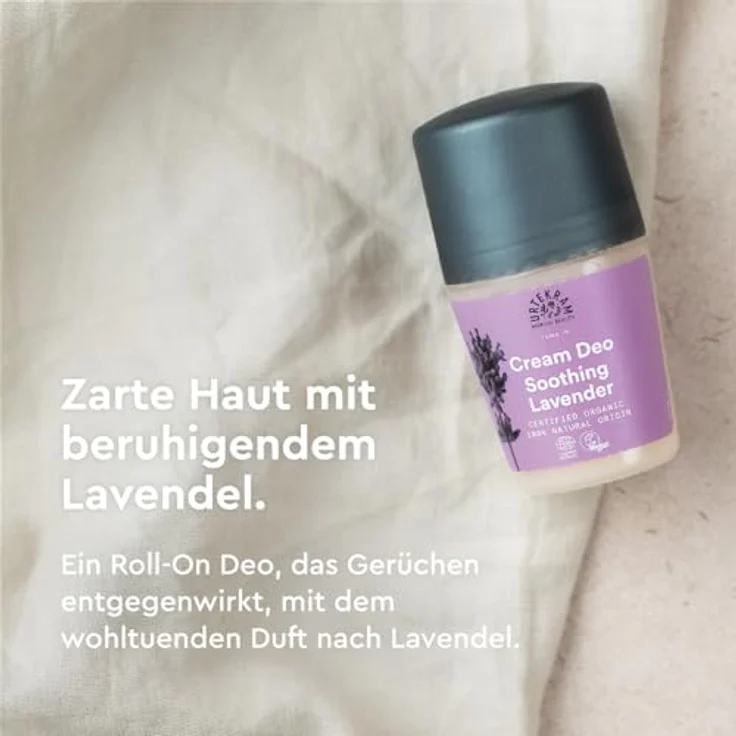 Urtekram Purple Lavender Creme Deo Roll-On Bio, 0% Aluminium, mit Lactobacillusferment und Hyaluronsäure, 50 ml – Bild 3