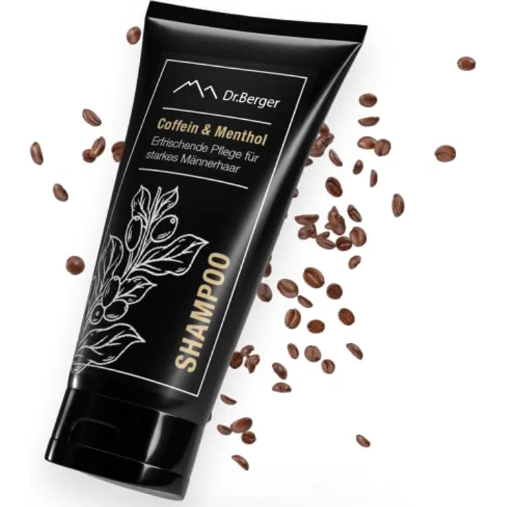 Dr. Berger – Coffein Shampoo für den Mann – erfrischende Pflege für starkes Männerhaar – 200 ml Shampoo mit Koffein & Menthol regt das Haarwachstum an und wirkt juckender Kopfhaut entgegen