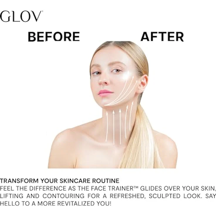 GLOV Face Trainer new generation, Gua Sha Gesicht Roll-On mit 6-seitiger Skulpturfläche und 360° kühlendem Augenroller aus hautfreundlicher Zinklegierung – Bild 3