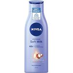 NIVEA Verwöhnende Soft Milk (400 ml), Body Milk für trockene Haut mit Tiefenpflege Serum, Feuchtigkeitspflege mit Shea Butter natürlichen Ursprungs