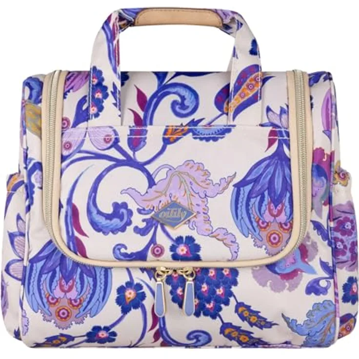 Oilily Kosmetiktasche Cathy Travel Kit, 5 Fächer, mit Haken, Shifting Sand beige, 26x20x10 cm