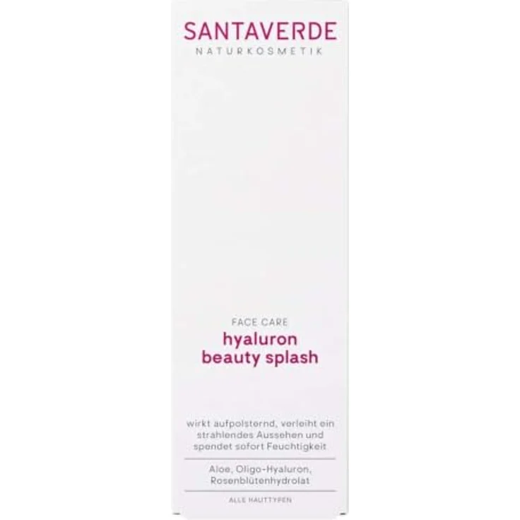 Santaverde FACE CARE hyaluron beauty splash, feuchtigkeitsspendendes Gesichtswasser mit Aloe-Vera und Oligo-Hyaluron, 100 ml – Bild 2