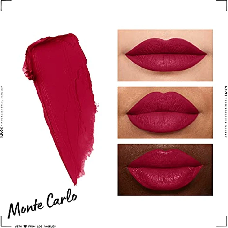 Nyx Professional Makeup Soft Matte Lip Cream, Cremiges Und Mattes Finish, Hochpigmentiert, Langanhaltend, Vegane Formel, Farbton: Monte Carlo 8 ml – Bild 3