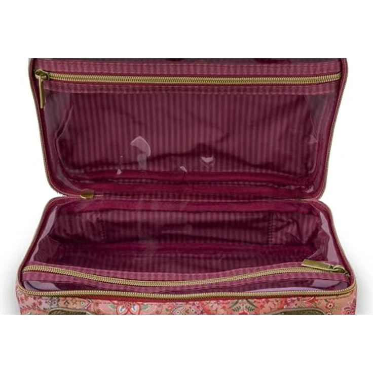PiP Studio Kosmetiktasche Beauty Case Jabali, in Rot mit zwei Hauptfächern und transparenten Einsätzen, Maße 27x19x10 cm – Bild 3