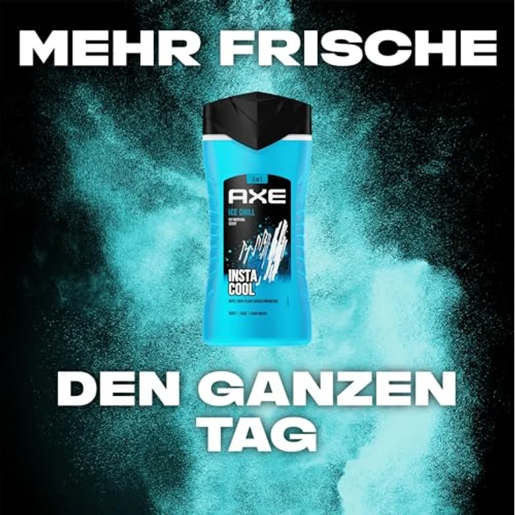 Axe 3-in-1 Duschgel & Shampoo Ice Chill für langanhaltende Frische und Duft nach der Dusche dermatologisch getestet 250 ml – Bild 4