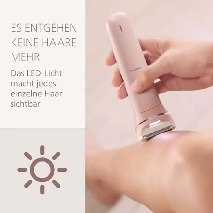 Philips Lady Shaver Series 8000 BRL129/00, Elektrorasierer mit flexiblem Kopf und LED-Licht, dermatologisch getestet für sanfte Rasur – Bild 4