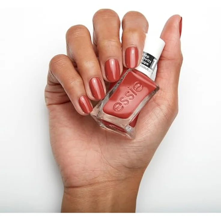 essie Gel Couture Nagellack, langanhaltend ohne UV-Licht, Farbe: woven at heart Rot, 1 x 13,5 ml – Bild 4