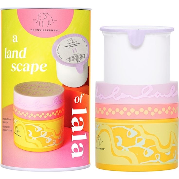 Drunk Elephant Landscape of Lala Kit, Lala Retro Whipped Cream 100 ml, feuchtigkeitsspendende Gesichtscreme mit Ceramiden, nachhaltig und für alle Hauttypen geeignet