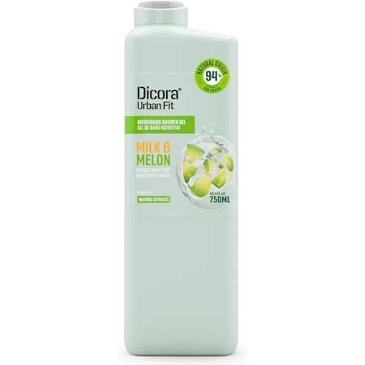 Dicora UrbanFit Gel de Baño Vitamina A, Duschgel mit Melonen- und Milch-Extrakt, 750 ml, Cruelty-Free