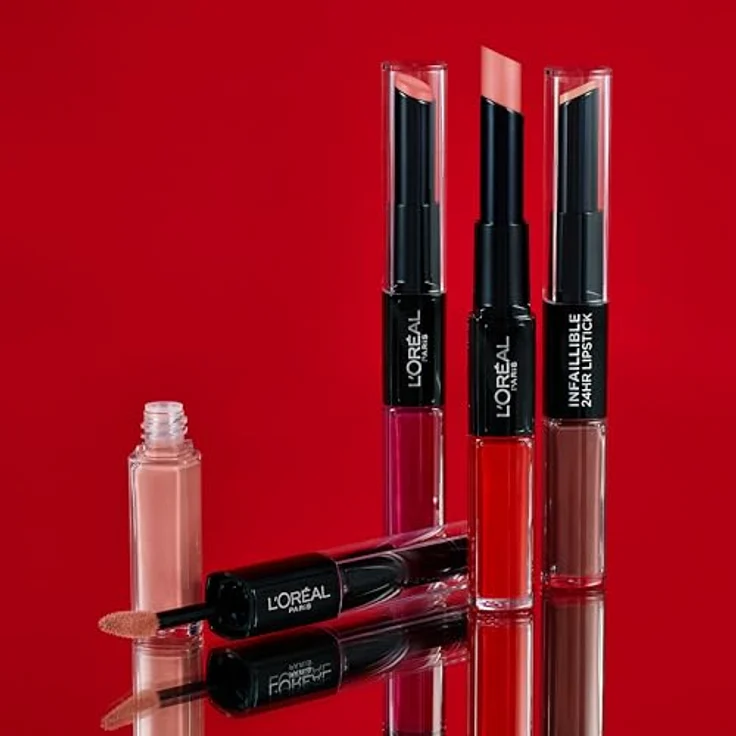 L’Oréal Paris Infallible 2-Step Lipstick, extrem langanhaltender Lippenstift mit Pflege-Balsam, 5,7 g – Bild 5