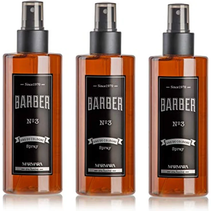 BARBER MARMARA No.3 Eau de Cologne Pump-spray Herren, 3x250ml After Shave - desinfizierend, kühlend, erfrischend - Herren Duft mit Bergamotte und holzigen Noten – Bild 1