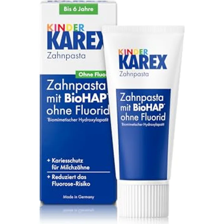 Karex Kinder Zahnpasta mit BioHAP ohne Fluorid, bis 6 Jahre, 50 ml