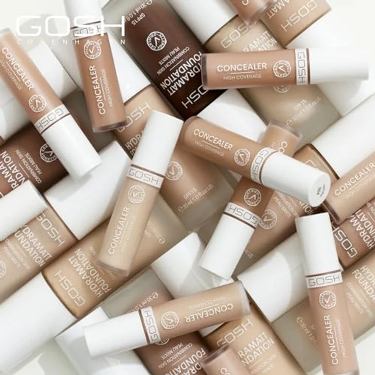 GOSH Concealer High Coverage 002 Ivory, Flüssig Concealer mit hoher Deckkraft für Augenringe, Rötungen & Unreinheiten, vegan & für empfindliche Haut, langanhaltend – Bild 3